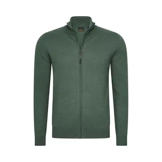 Mario Russo Full Zip Cardigan - Vest Heren - Coltrui Heren - Trui Heren - Groen - Xxl