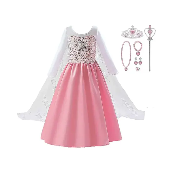 Frozen Elsa - Het Betere Merk Prinsessenjurk Meisje - Prinsessen Verkleedkleding - Maat 92/98 - Inclusief Prinsessen Accessoireset - Tiara - Juwelen thumbnail
