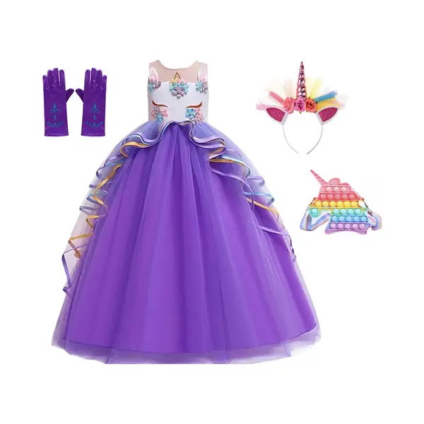 Het Betere Merk - Fidget Speelgoed - Unicorn Speelgoed - Unicorn Jurk - Prinsessenjurk Meisje - Maat 110 (110) - Fidget Speelgoed Unicorn Tas - Cadeau thumbnail