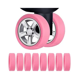 Premium Siliconen Kofferwiel Beschermers Roze – Set Van 8 Stuks – Koffer – Koffers – Handbagage – Hoes – Beschermer – Kofferhoes –