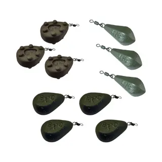 Fishing Connection Fc's Vislood Assorti '80g' - 10 Stuks - 4 Flat Pear, 3 Grip & 3 Distance Lead - Wartellood - 10 X 80g - Karper Lood