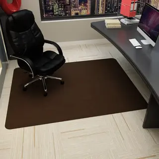 Bureaustoel Mat Met Antislip Onderzijde- Vloerbeschermer -90*120 Cm-bruin