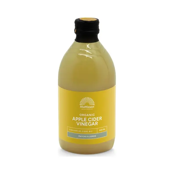Mattisson - Biologische Apple Cider Vinegar (appelazijn) - Matcha & Citroen - 500 Ml thumbnail