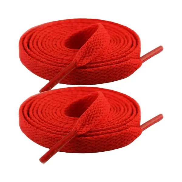 Fako Fashion - Schoenveters - Veters - Plat - 8mm - 120cm - 1 Paar - 2 Stuks - Rood thumbnail