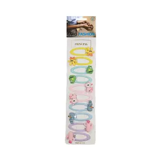 Fako Fashion - 10 Haarspeldjes Op Kaart - Haarclips Voor Meisjes - 10 Stuks - Funny - Mix