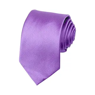 Fako Fashion - Brede Stropdas - Gestreept - Ribstructuur - 100% Zijde - Effen - 8cm - 145cm - Paars