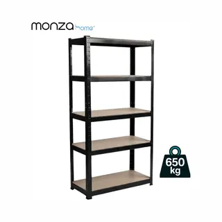 Monza Home® Stellingkast Metaal – 5-Laags Opbergrek – 75x30x150 Cm – 650 Kg – Zwart