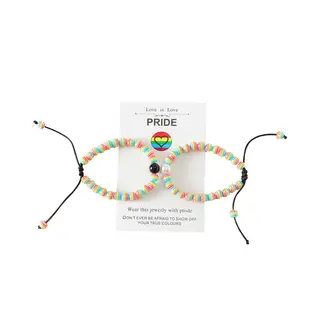 Vriendschapsarmbandjes Voor 2 Met Lgbtq Kralen - Pride - Bff Armband Op Cadeau Kaartje - Pax Amare