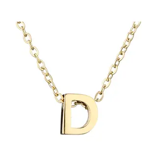 Initiaal Ketting Met Letter D Goudkleurig - Naam Ketting Cadeau - Geluksketting Op Kaartje - Pax Amare