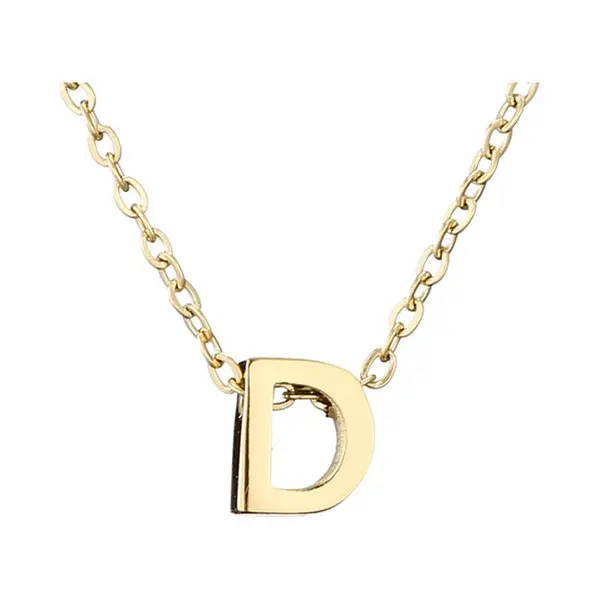 Initiaal Ketting Met Letter D Goudkleurig - Naam Ketting Cadeau - Geluksketting Op Kaartje - Pax Amare thumbnail
