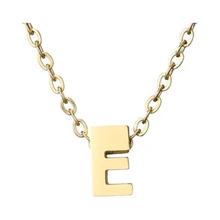 Initiaal Ketting Met Letter E Goudkleurig - Naam Ketting Cadeau - Geluksketting Op Kaartje - Pax Amare