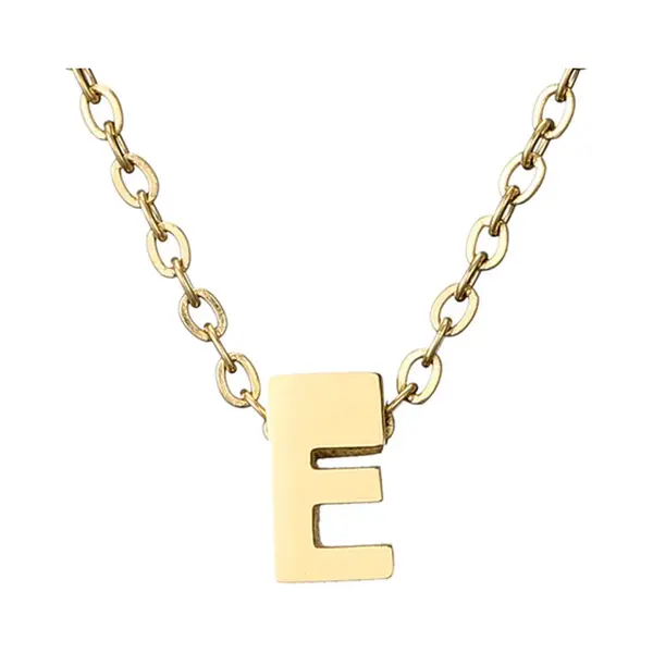 Initiaal Ketting Met Letter E Goudkleurig - Naam Ketting Cadeau - Geluksketting Op Kaartje - Pax Amare thumbnail