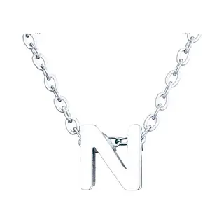 Initiaal Ketting Met Letter N Zilverkleurig - Naam Ketting Cadeau - Geluksketting Op Kaartje - Pax Amare