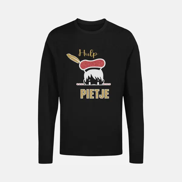 Starry Indigo Sinterklaas | Pietje T-shirt Met Glittert | Meisjes | Jongens | Unisex | Zwart | Maat 110/116 thumbnail