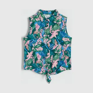 Starry Indigo Shirt/blouse Met Patroon Voor Meisjes | 5-6 Jaar | Maat 116