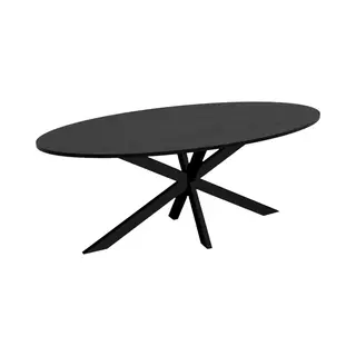 Lizzely Garden & Living Eettafel Ovaal 210cm Rato Zwart Ovale Tafel Mdf Eetkamertafel