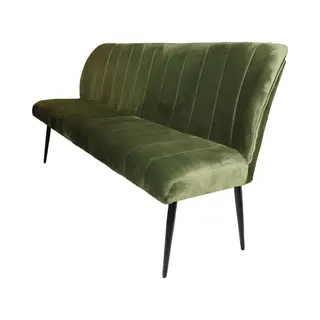 Lizzely Garden & Living Eetkamerbank 180cm Sally Velvet Donkergroen 3 Zits Eetbank