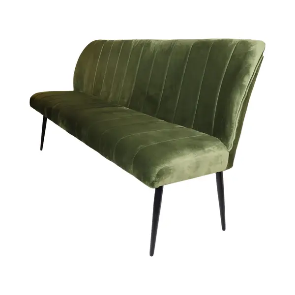 Lizzely Garden & Living Eetkamerbank 180cm Sally Velvet Donkergroen 3 Zits Eetbank thumbnail