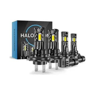 HaloVision Turbo Led Mist Licht + Koplampen H7 + HB3 – 25W 30000Lm 6000K Helder Wit – Canbus Plug En Play Dimlicht + Mistlicht Led Set Van 4
