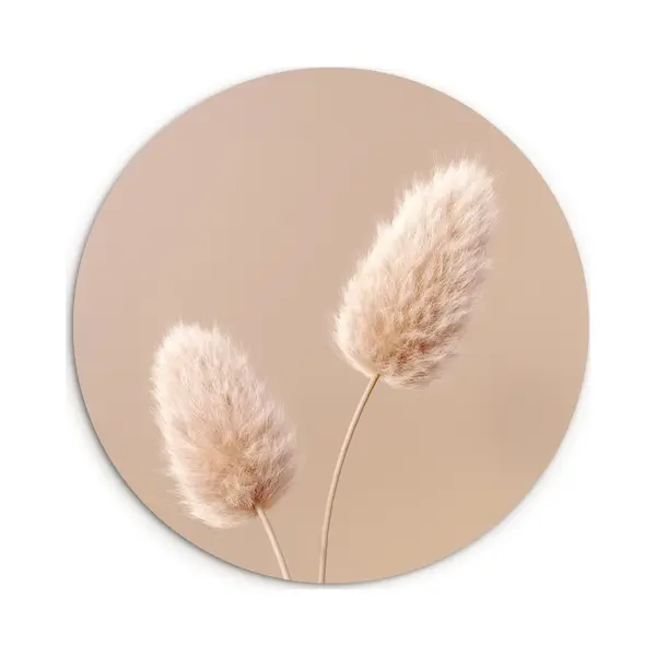 WallCircle® Wandcirkel 120x120 Cm - Muurcirkel Pampas Pluimen - Beige - Planten - Aardetonen - Muurdecoratie Woonkamer - Wanddecoratie Slaapkamer - thumbnail