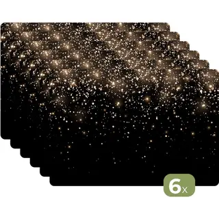 KitchenYeah Placemat Kerst - Kerstmis Placemats Kunststof - 45x30 Cm - 6 Stuks - Kerstversiering Goud - Tafeldecoratie - Kerstdecoratie Voor Binnen In Huis -