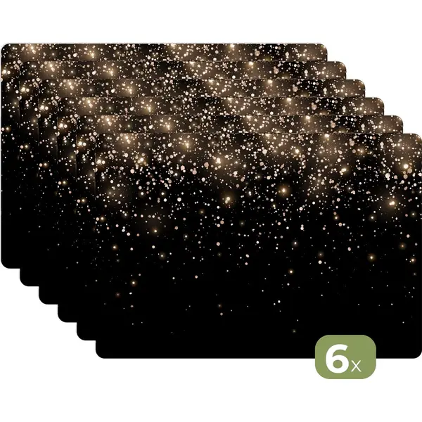 KitchenYeah Placemat Kerst - Kerstmis Placemats Kunststof - 45x30 Cm - 6 Stuks - Kerstversiering Goud - Tafeldecoratie - Kerstdecoratie Voor Binnen In Huis - thumbnail