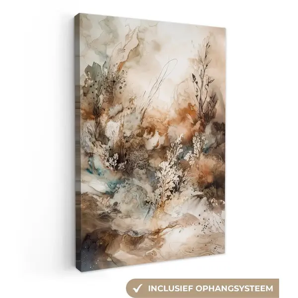 OneMillionCanvasses Canvas Schilderij 40x60 - Bloemen Kunst - Kamer Decoratie Accessoires - Schilderijen Woonkamer - Wanddecoratie Slaapkamer - Muurdecoratie Keuken - thumbnail