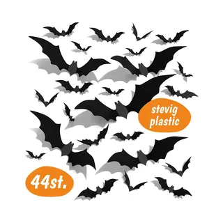 Happy Happenings Vleermuis Muurstickers & Raamstickers - 44 Stuks - Halloween Decoratie - Halloween Versiering - Kamer Decoratie