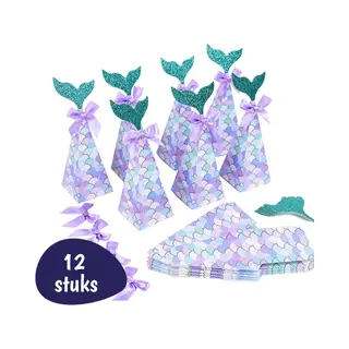 Happy Happenings Uitdeeldoosjes - Zeemeermin - 12 Stuks - Traktatie Doosjes - UIitdeeldoosjes Verjaardag