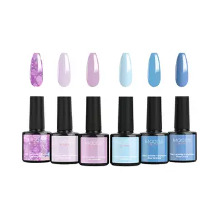Moods Gellac 6-delige Set - Gellak Starterspakket - Gel Nagellak - 8ML - The Lavender Collection - Gellac - Nagels - Chique Kleuren - Hema- & Tpo-vrij