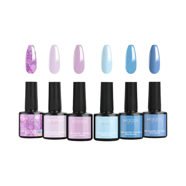 Moods Gellac 6-delige Set - Gellak Starterspakket - Gel Nagellak - 8ML - The Lavender Collection - Gellac - Nagels - Chique Kleuren - Hema- & Tpo-vrij thumbnail