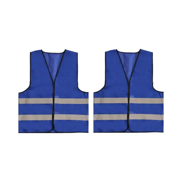 Doodadeals® - 2x Veiligheidshesje Voor Kind – Veiligheidsvest Kinderen – Auto – Blauwe Hesjes thumbnail