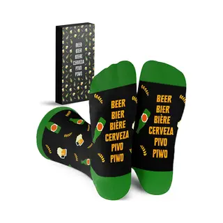 Malinsi® Grappige Sokken Bier - Leuke Huissokken Heren - Gekke Cadeaus Drank - Cadeautjes Volwassenen - Funny Socks - Vrolijke Geschenkset Met Tekst