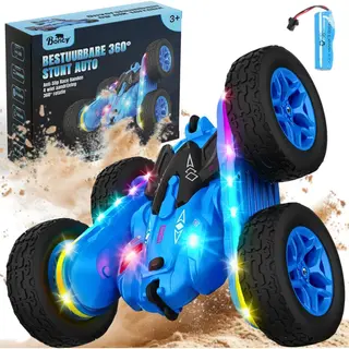 Boncy® Bestuurbare Rc Auto Offroad - 360 Stunt Blauw - Jongens Meisje Volwassenen - Speelgoed Binnen & Buiten - Afstandbestuurbaar Race Drift Car -