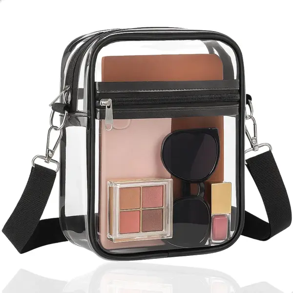 Boncy® Doorzichtige Crossbody Schoudertas - Dames & Heren - Crossover Slingbag Nektasje - Schoudertassen Crossbodytassen Sling Bag - Rugzak Nektas Of thumbnail