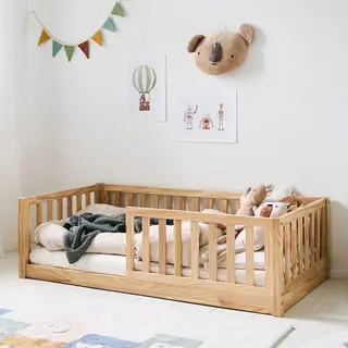 Petite Amelie Petite Amélie Vloerbed Nid - Peuterbed 70x140 Cm - Montessori Bed - Naturel