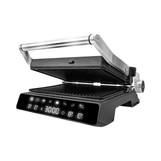AoraKitchen Contactgrill - 180º Uitklapbaar - Grill Apparaat Met Uitneembare Platen - 7 Standen - Tosti En Panini Ijzer - 2000W