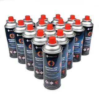 Eurocatch Gas Cartridge - Butaangas - Gasflessen - Gasbussen - Butaan Gasbussen - Navulling - 227g - 16 Stuks - Noodpakket