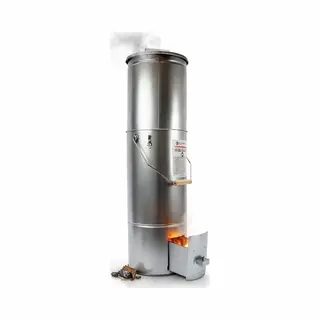 Eurocatch Telescopic Smoker Round 101 Cm – Outdoor Smoking Oven With Thermometer And 10 Hooks – Galvanized Metal Smoker Cabinet/Barrel For Fish