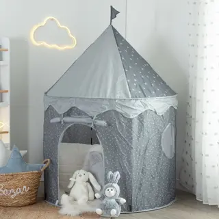 Misou Speeltent - 100x100x135cm - Pop Up Tent - Kinderen - Tipi Tent - Kindertent - Peuters - Jongens - Meisjes - Grijs - Lily