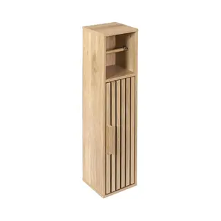 Misou Klaus Toiletkastje - Wc Kastje - Badkamerkastje -Toiletrolhouder - Wc Rolhouder - Staand - Hout - Smal