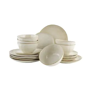 Otix Serviesset - 18-delig - Bordenset - 6-persoons - Beige - 21cm - Keramiek - Maple
