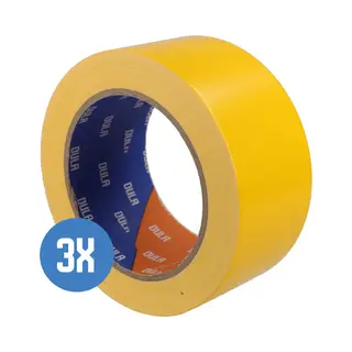 Dula Duct Tape - Geel - 50 Mm X 25m - 3 Rollen Ducktape - Reparatie Tape