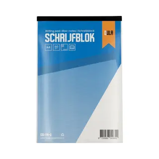 Schrijfblok A4 Formaat Met Lijn 100 Vel - Notitieblok Gelinieerd - 60 Grams Papier - Dula