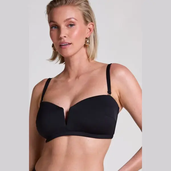 Hunkemöller Neopreen Bandeau-bikinitop Zwart thumbnail