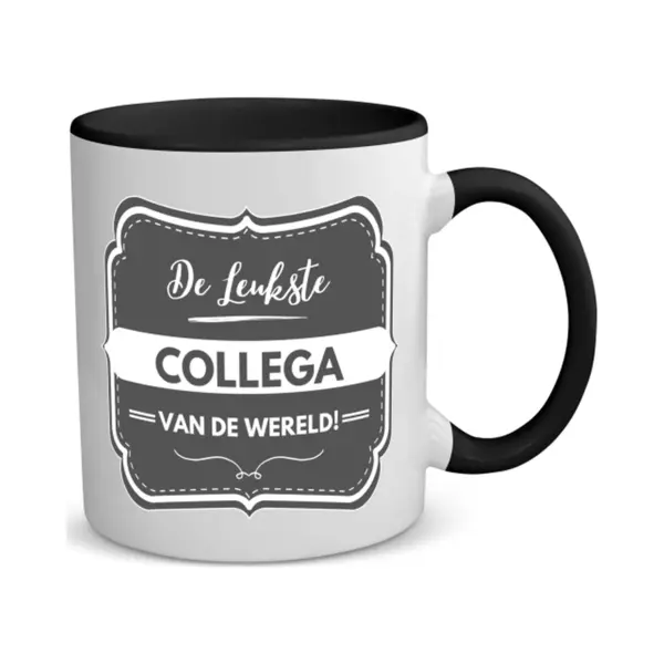 Akyol - De Leukste Collega Koffiemok - Theemok - Zwart - Collega - Beste Collega - Werk - Afscheidscadeau - Verjaardagscadeau - Kado - 350 Ml Inhoud thumbnail