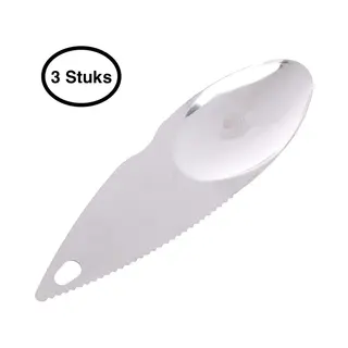 Kiwi Mes Lepel - Set Van 3 - Kiwi Peller - Prikker - Kiwi Tool - Rvs