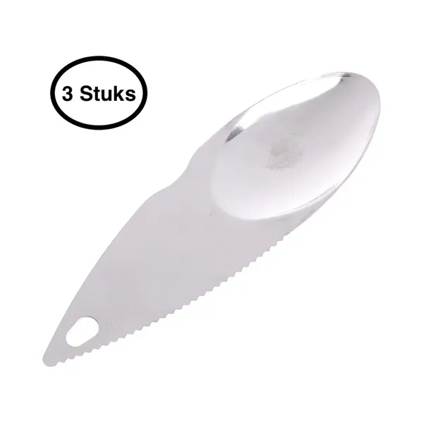 Kiwi Mes Lepel - Set Van 3 - Kiwi Peller - Prikker - Kiwi Tool - Rvs thumbnail
