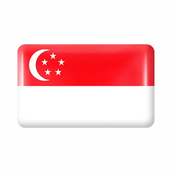 Mini Vlag Sticker - Autostickers - Autosticker Voor Auto - 5 Stuks - Bumpersticker - Singapore thumbnail
