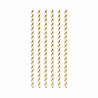 SilShop 20 Papieren Rietjes Goud - 6mm X 197mm